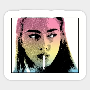 Aesthetic Cigarette Girl ∆∆∆∆ Graphic Design/Illustration Sticker